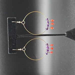 Amethyst Hoop Earrings